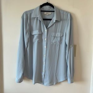 Loft light blue button down blouse